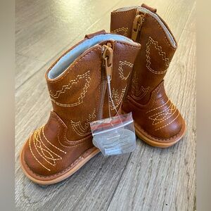 Wee Squeaks Brown Toddler Cowboy Boots sz 3